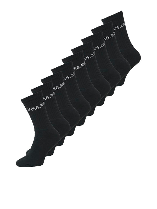Jack & Jones JACREGEN Tennis Socks 9 Pack in black and white men's comfortable sports socks made with recycled cotton