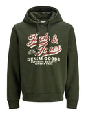 Jack & Jones JJELOGO Sweat Hoodie Ireland – Organic Cotton Men's Hoodie - Borderland Muff
