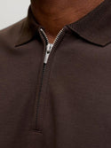 Jack & Jones Premium Ethan Quarter Zip Polo Shirt – Men's Long Sleeve Regular Fit Polo - Borderland Muff