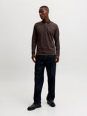 Jack & Jones Premium Ethan Quarter Zip Polo Shirt – Men's Long Sleeve Regular Fit Polo - Borderland Muff