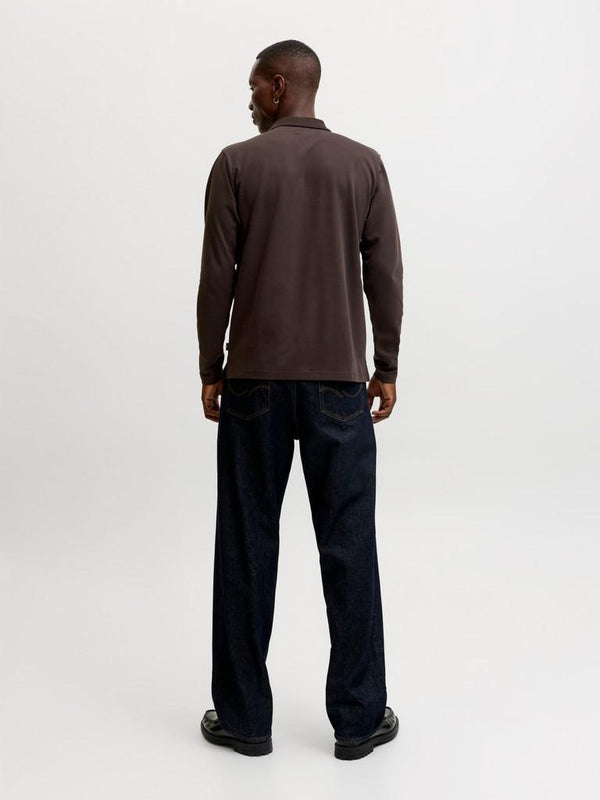 Jack & Jones Premium Ethan Quarter Zip Polo Shirt – Men's Long Sleeve Regular Fit Polo - Borderland Muff