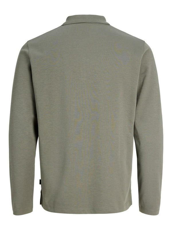 Jack & Jones Premium Ethan Quarter Zip Polo Shirt – Men's Long Sleeve Regular Fit Polo - Borderland Muff