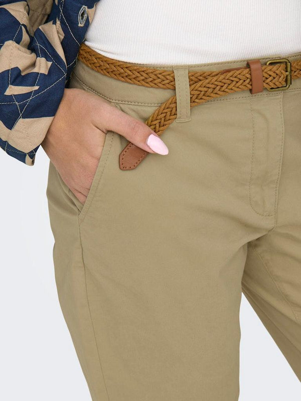 JDY Chicago Womens Belted Chino Trousers - Borderland Muff