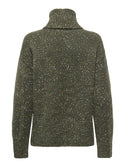 Back view of JDY Sabine cowl neck knitted jumper in Forest Night green
