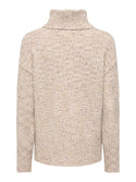 Back view of JDY Sabine women’s cowl neck jumper in Oatmeal
