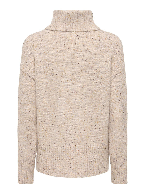 Back view of JDY Sabine women’s cowl neck jumper in Oatmeal
