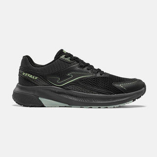Joma Vitaly Man 2641 Black Green men's running shoes with breathable VTS mesh upper and cushioned phylon midsole for road running and training