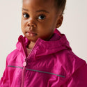 Regatta Kids Paddle Suit waterproof toddler rain suit pink zip detail
