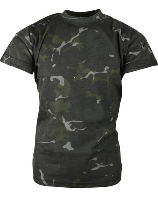 Kombat Kids Camo T-Shirt in BTP Black – 50% cotton, 50% polyester

