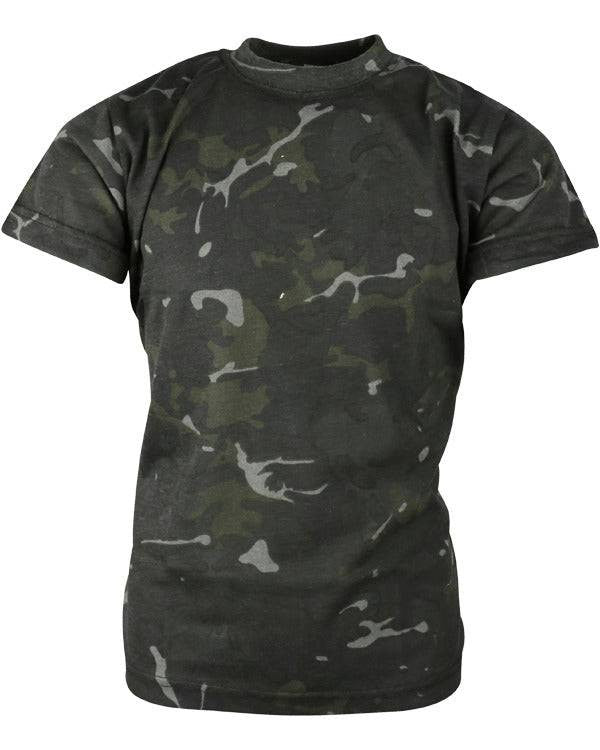 Kombat Kids Camo T-Shirt in BTP Black – 50% cotton, 50% polyester

