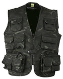 Kombat Kids Tactical Camo Vest in BTP Black – 11 pockets, zip front, polycotton ripstop
