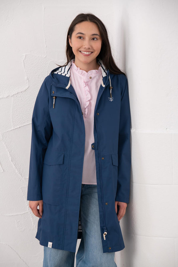 Lighthouse Beachcomber Long Ladies Waterproof Jacket | Lightweight Raincoat - Borderland Muff