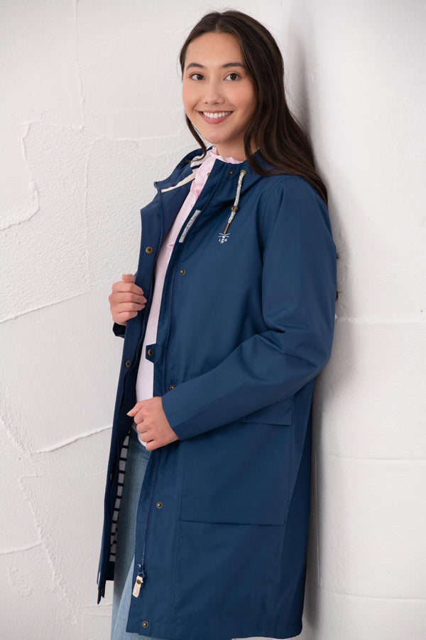 Lighthouse Beachcomber Long Ladies Waterproof Jacket | Lightweight Raincoat - Borderland Muff