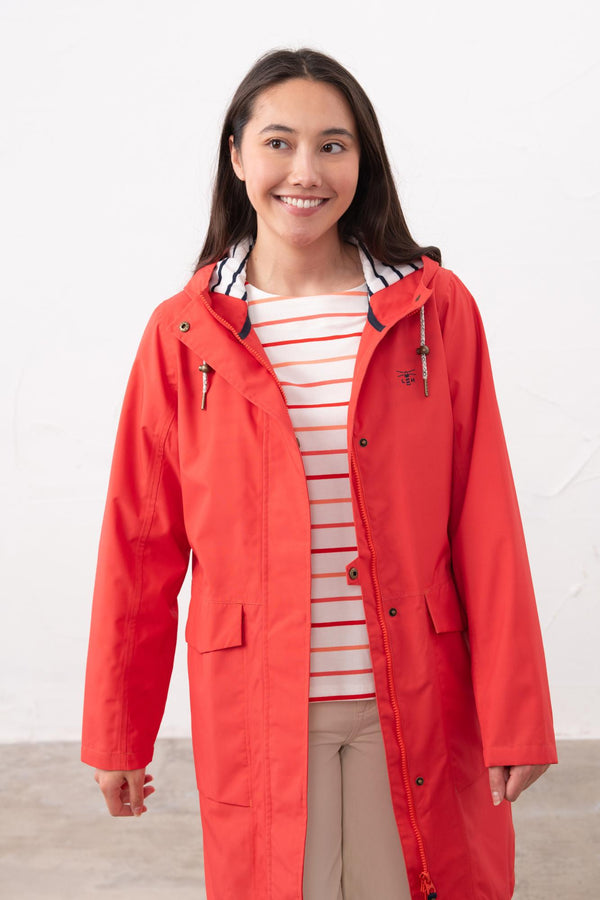 Lighthouse Beachcomber Long Ladies Waterproof Jacket | Lightweight Raincoat - Borderland Muff
