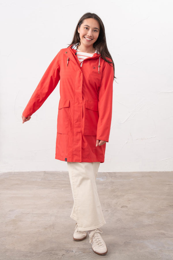 Lighthouse Beachcomber Long Ladies Waterproof Jacket | Lightweight Raincoat - Borderland Muff