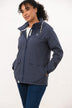 Lighthouse Beachcomber Ladies Waterproof Jacket | Lightweight Raincoat - Borderland Muff - navy