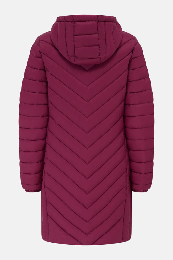 Lighthouse Laurel women's padded coat in Berry back view
