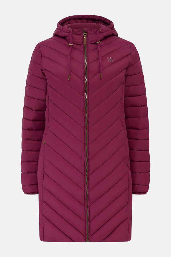 Lighthouse Laurel women's padded coat in Berry front view