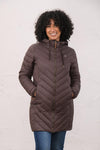 Lighthouse Laurel women's Cocoa padded coat front product view
