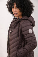 Lighthouse Laurel Cocoa coat hood and side profile detail