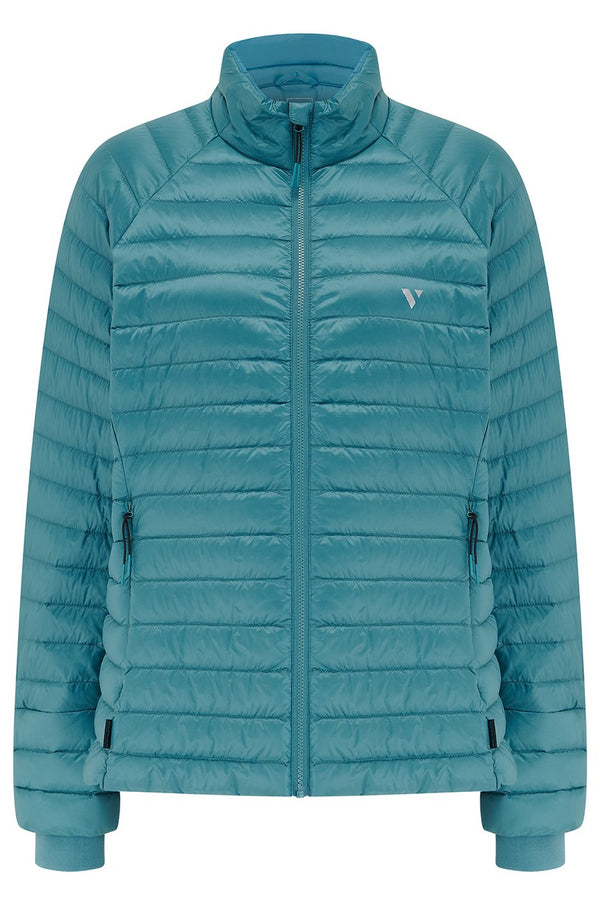 Front product view of Mac in a Sac Nova women’s down jacket in Atlantic Teal
