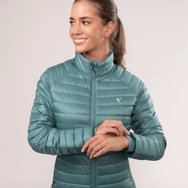 Mac in a Sac Nova women’s lightweight down jacket in Atlantic Teal, cuff detail
