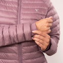 Mac in a Sac Nova women’s lightweight down jacket in Dusky Heather, cuff detail
