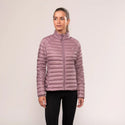 Mac in a Sac Nova women’s lightweight down jacket in Dusky Heather, model front
