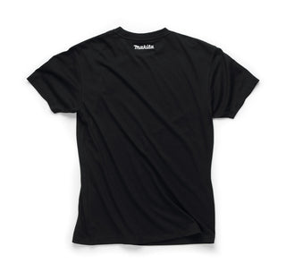 Black t-shirt with Makita logo on a white background