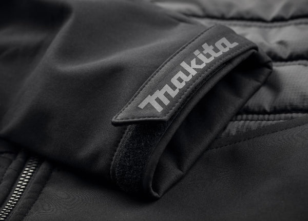 Black Makita shield jacket with a Makita logo on the sleeve