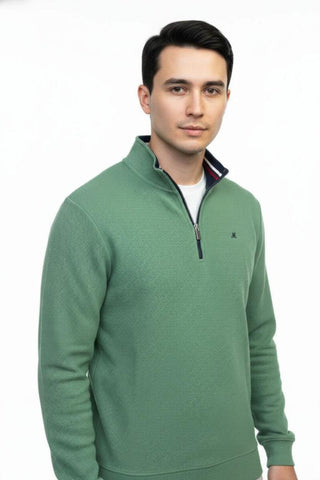Mineral Brendan Quarter Zip Waffle Sweater | Men's Knitwear Ireland - Borderland Muff