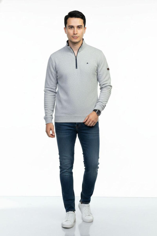 Mineral Brendan Quarter Zip Waffle Sweater | Men's Knitwear Ireland - Borderland Muff