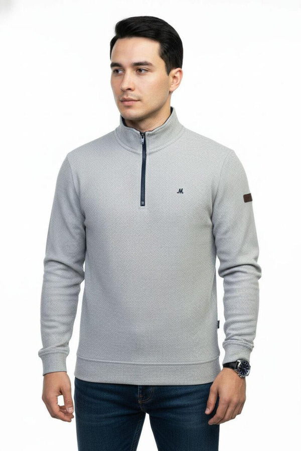 Mineral Brendan Quarter Zip Waffle Sweater | Men's Knitwear Ireland - Borderland Muff