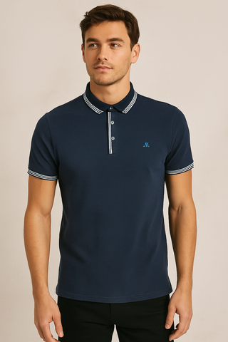 Mineral Men’s Hogan Polo Shirt – cotton blend short sleeve polo with ribbed collar and cuffs