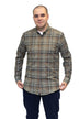 Mineral Men’s Justin Check Shirt in green – smart casual long sleeve shirt with logo embroidery