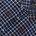 Close-up of Mineral Justin Check Shirt -navy collar