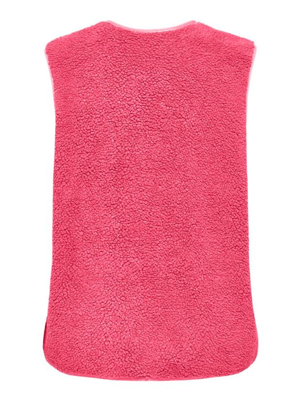 ONLY Baby Teddy Vest women’s sleeveless recycled polyester teddy gilet