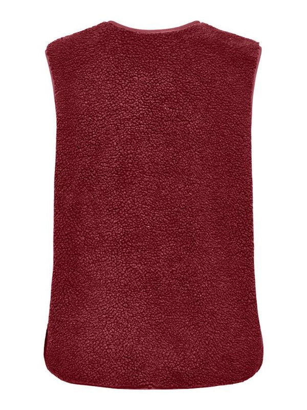 ONLY Baby Teddy Vest women’s sleeveless recycled polyester teddy gilet