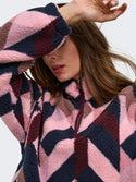 Close-up of the ONLY Dallas high neck fleece showing the zip fastening and soft brushed fleece fabric