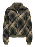 ONLY Maroon Zip Collar Cardigan | Ireland