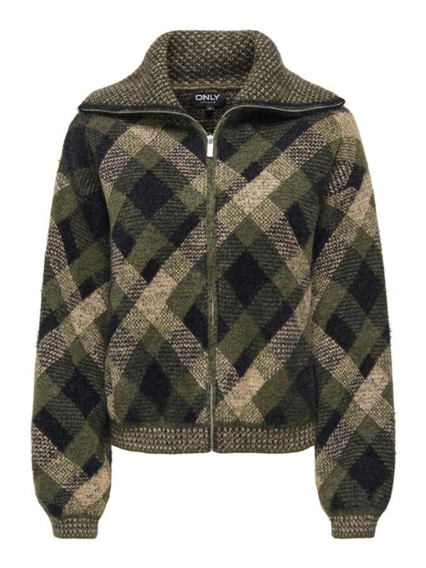 ONLY Maroon Zip Collar Cardigan | Ireland