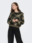 ONLY ONLMAROON women’s Forest Night cardigan styled with black wide-leg jeans