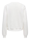 Cloud Dancer white ONLY ONLDA Christmas sweatshirt with plain back
