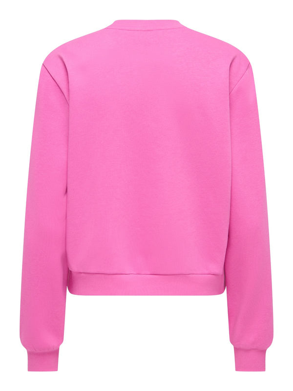 Pink ONLY ONLDA Christmas sweatshirt with plain back
