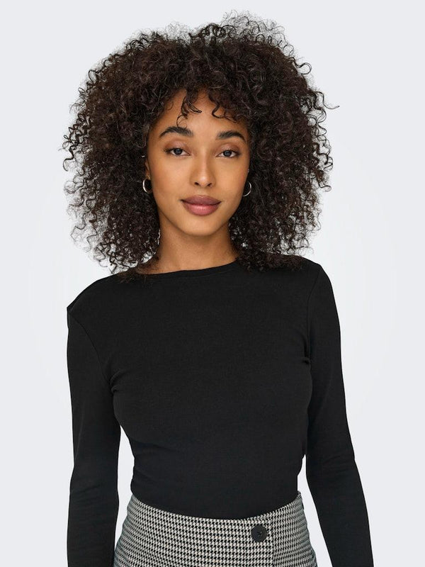 ONLY Riley Long Sleeve Tight Fit Top | Womens Organic Cotton - Borderland Muff
