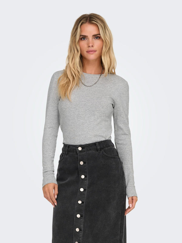 ONLY Riley Long Sleeve Tight Fit Top | Womens Organic Cotton