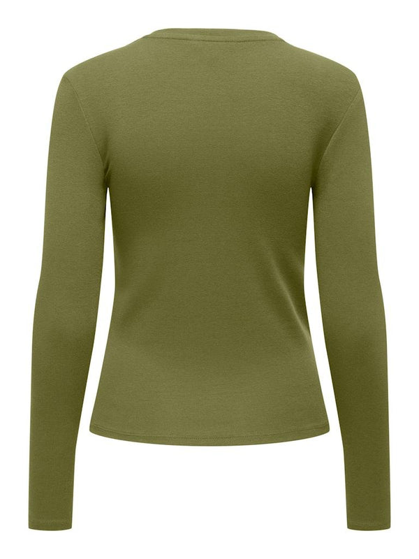 ONLY Riley Long Sleeve Tight Fit Top | Womens Organic Cotton - Borderland Muff