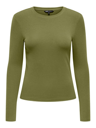 ONLY Riley Long Sleeve Tight Fit Top | Womens Organic Cotton - Borderland Muff