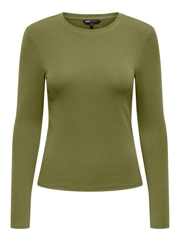 ONLY Riley Long Sleeve Tight Fit Top | Womens Organic Cotton - Borderland Muff