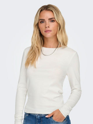 ONLY Riley Long Sleeve Tight Fit Top | Womens Organic Cotton - Borderland Muff